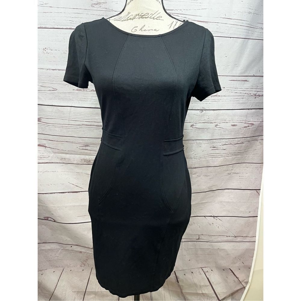 Black Career Dress Fitted‎ Short Sleeve Work Office Cocktail Party